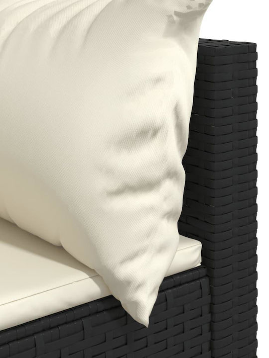 Set Cameră De Zi Pentru Exterior 3 Piese Negru Cu Perne