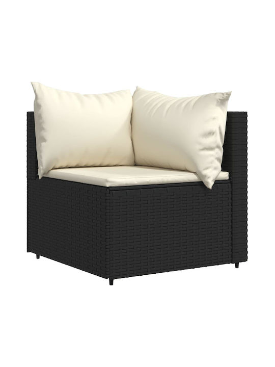 Set Cameră De Zi Pentru Exterior 3 Piese Negru Cu Perne