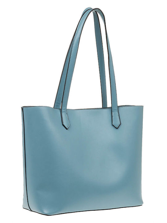 Verde Set Damen Tasche Shopper Schulter Blau