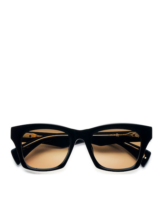 Etnia Barcelona Bertin Sunglasses Μαύρα with Acetate Frame & Brown Lens