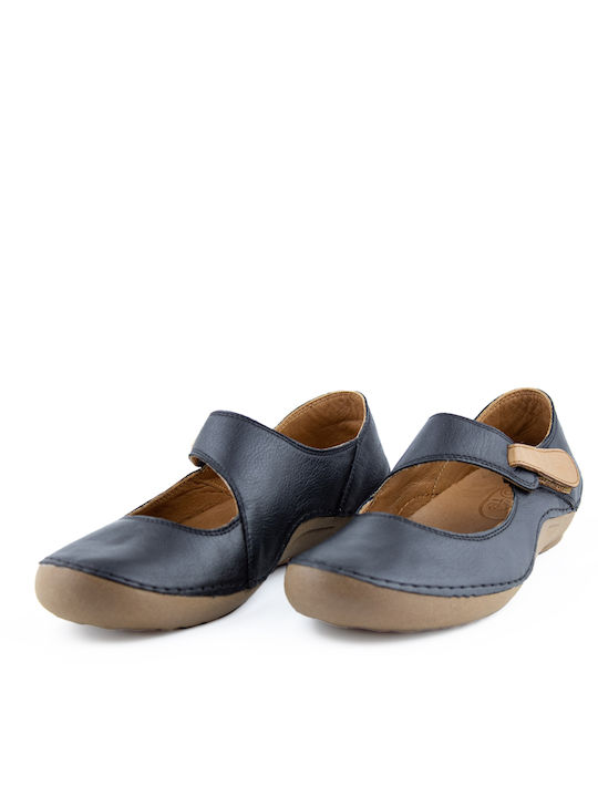 Safe Step Ballerinas KA/P with Strap Μαύρο/Ταμπά