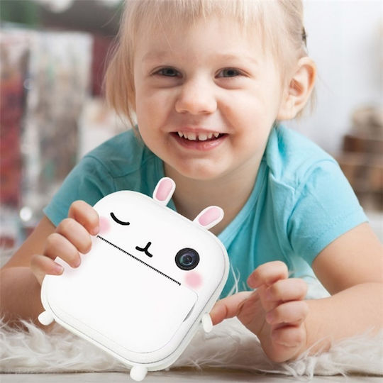 M2 Cute Rabbit Cameră Foto pentru Copii 48MP cu Imprimare Termică Albă