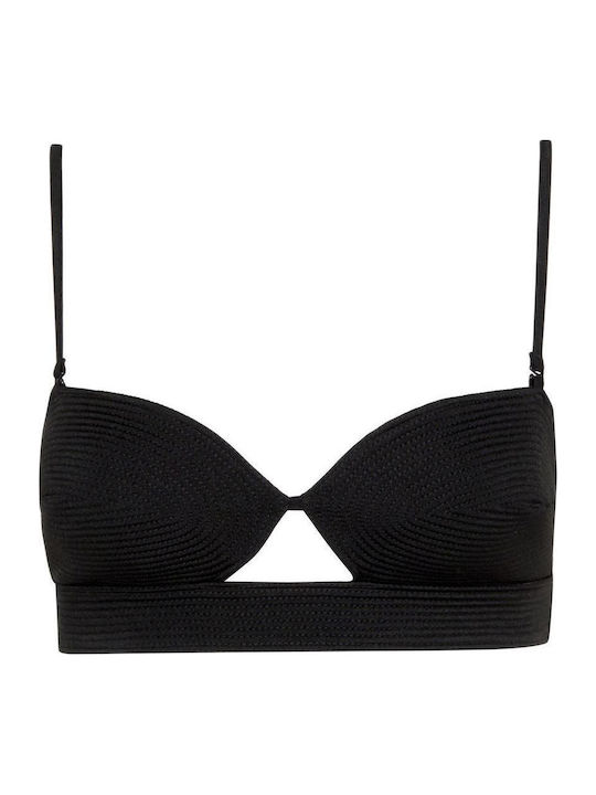 Strapless Bikini with Detachable & Adjustable Straps Black