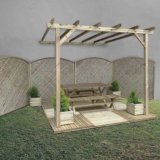 Pergolă De Grădină Din Lemn Cu Tavan 400x300cm