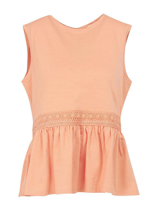 Willow Damen Sommer Bluse Baumwolle Ärmellos Coral