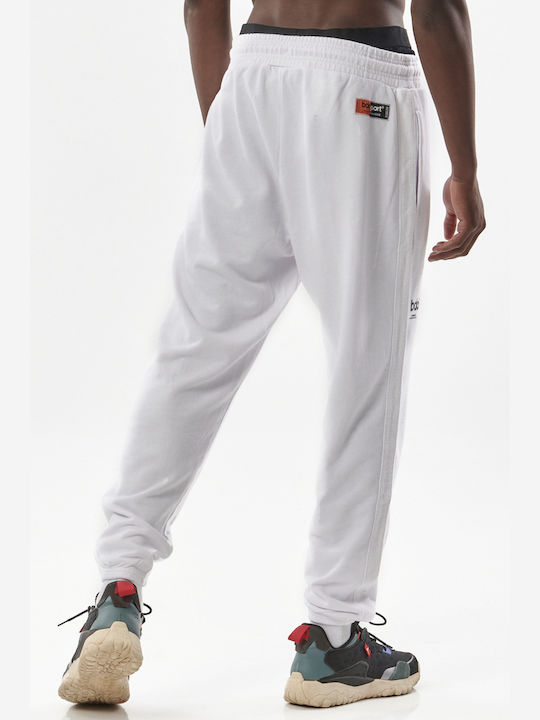 Body Action Men's Sweatpants with Rubber White -WHITE