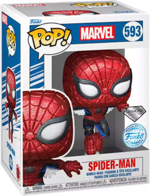 Funko Pop! Marvel: Spider-Man - Spider-Man Diamantsammlung 593 Wackelkopf Sonderausgabe (exklusiv)