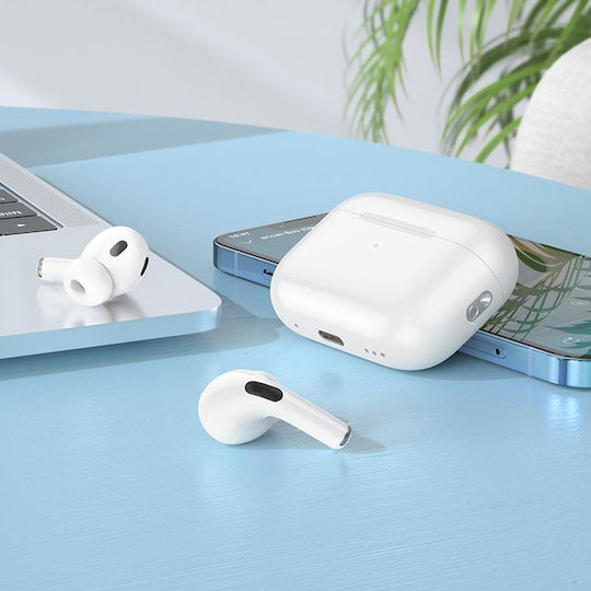 Hoco EW47 Earbud Bluetooth Handsfree Căști cu Carcasă de Încărcare Alb