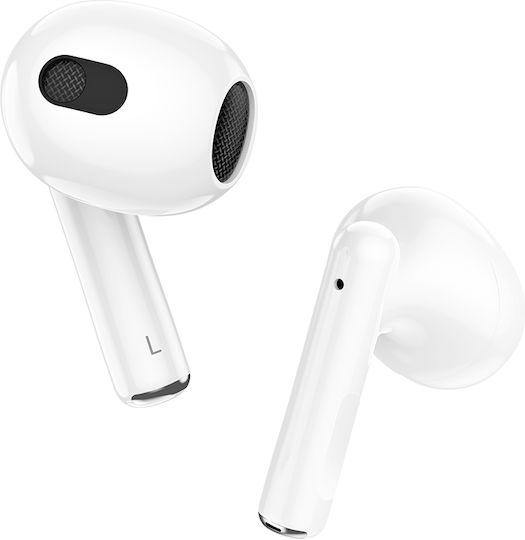 Hoco EW30 In-ear Bluetooth Handsfree Ακουστικά με Θήκη Φόρτισης Λευκά