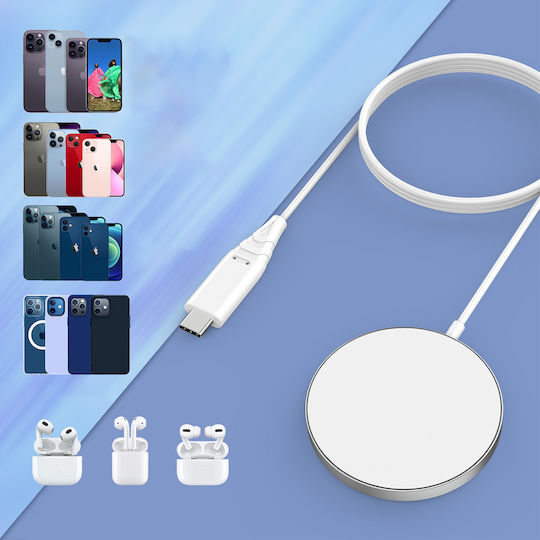 Choetech Ladegerät mit integriertem Kabel USB-C 15W Weißs (T518-F)