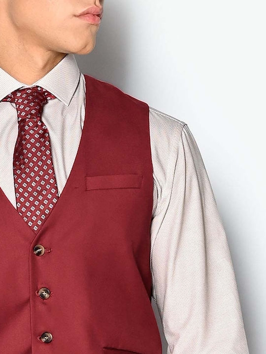 Men's Summer Suit Slim Fit Burgundy