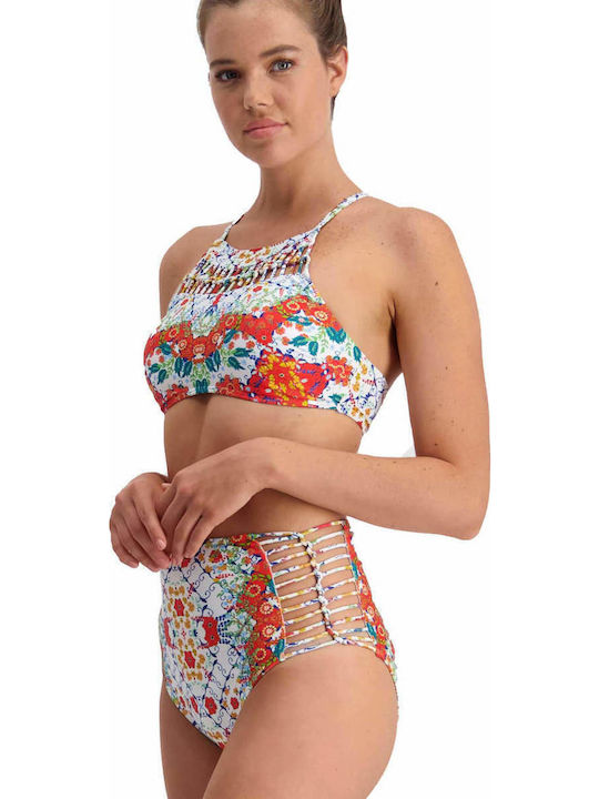High Neck Bikini Top Floral