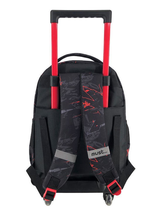 Must Glitch with 3 Compartments School Bag Trolley Elementary, Elementary in Black color