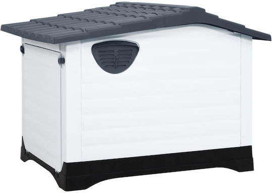 vidaXL Dog House Plastic Outdoor Gray 90.5x68x66cm