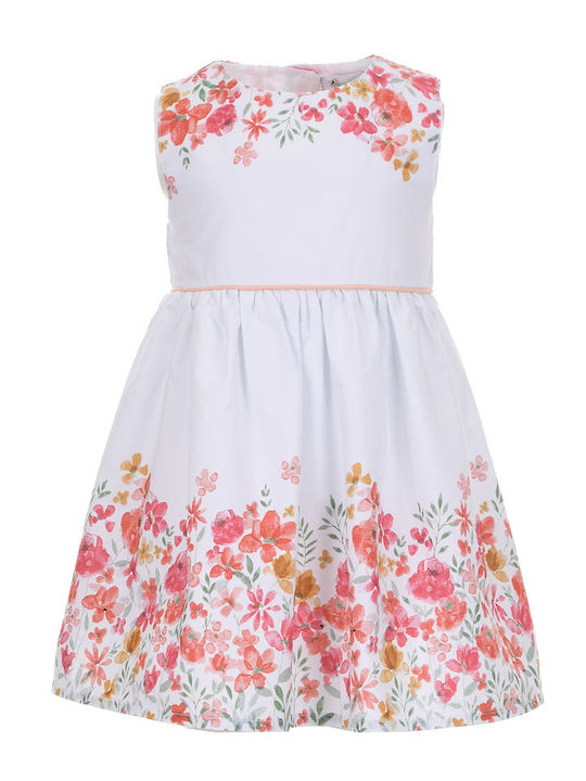 Energiers Kids Dress Floral Sleeveless White