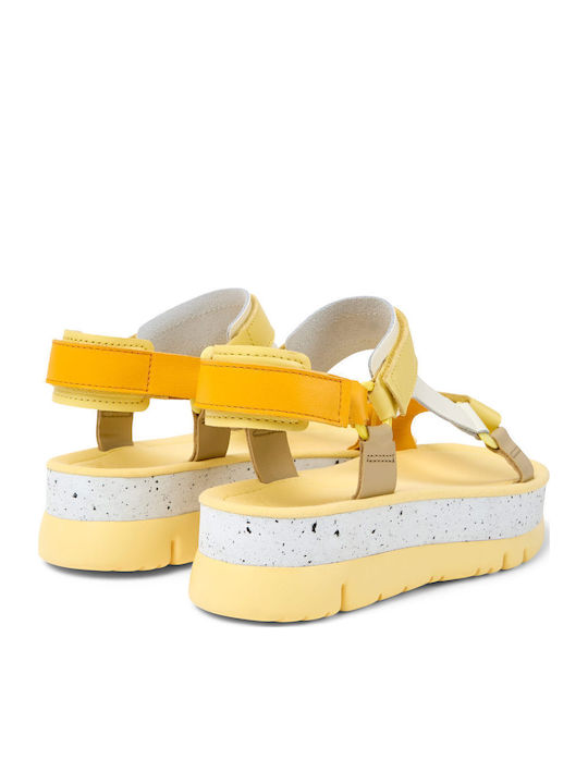 Oruga Up Γυναικεία Σανδάλια Flatforms Κίτρινα