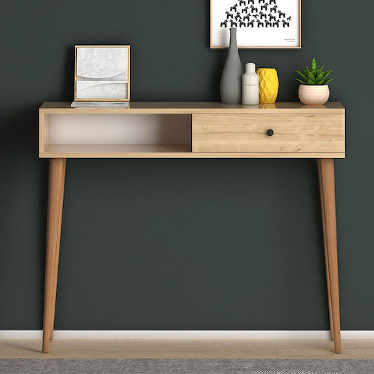 Napoli Wooden Console Table Δρυς L90xW29xH88cm