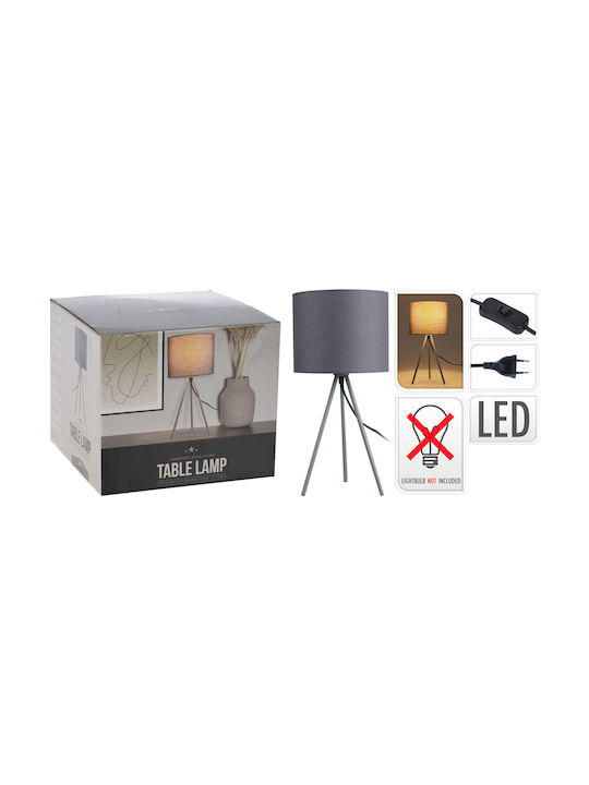 H&S H&S Wood Table Lamp for Socket E14 with Gray Shade and Base