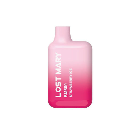 Lost Mary Țigară Electronică De Unică Folosință 600 Inhalări Strawberry Ice 2ml 20mg Roz