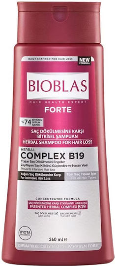 Bioblas Forte mit 74% Pflanzenserum Shampoos gegen Schuppen & Haarausfall für Alle Haartypen 360ml
