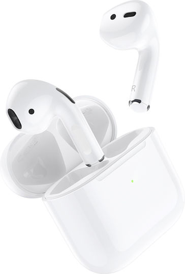 Borofone BW34 Earbud Bluetooth Handsfree Ακουστικά με Θήκη Φόρτισης Λευκά