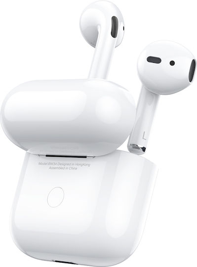Borofone BW34 Earbud Bluetooth Handsfree Ακουστικά με Θήκη Φόρτισης Λευκά