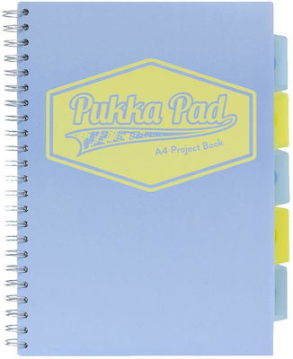 Pukka Spiral Notebook Ruled A4 100 Sheets 5 Subjects Light Blue 1pcs