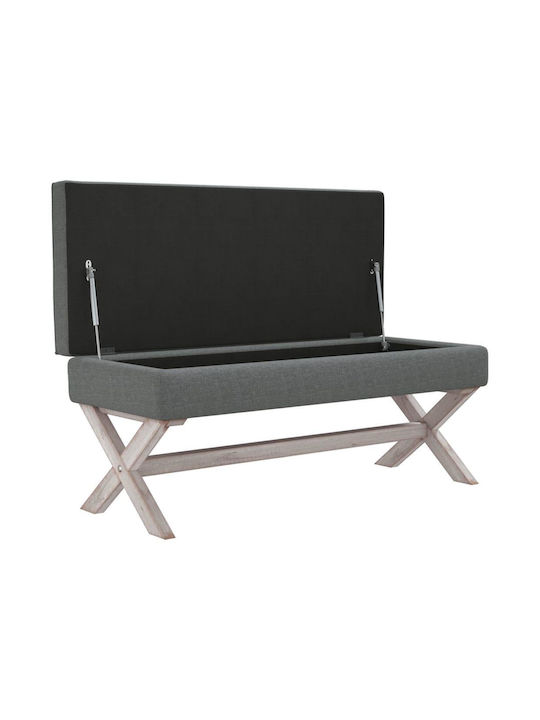 vidaXL Bankhocker mit Stauraum Stoff Dunkelgrau 110x45x49cm