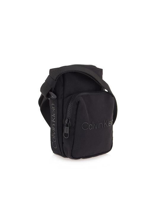 Calvin Klein Piele Geantă pentru bărbați Umăr / Crossbody Neagră