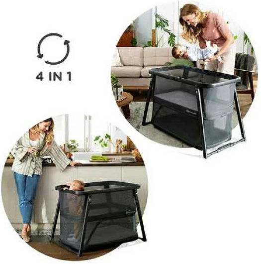 Kinderkraft Cradle Sofi Plus with Mattress and Side Opening Grey