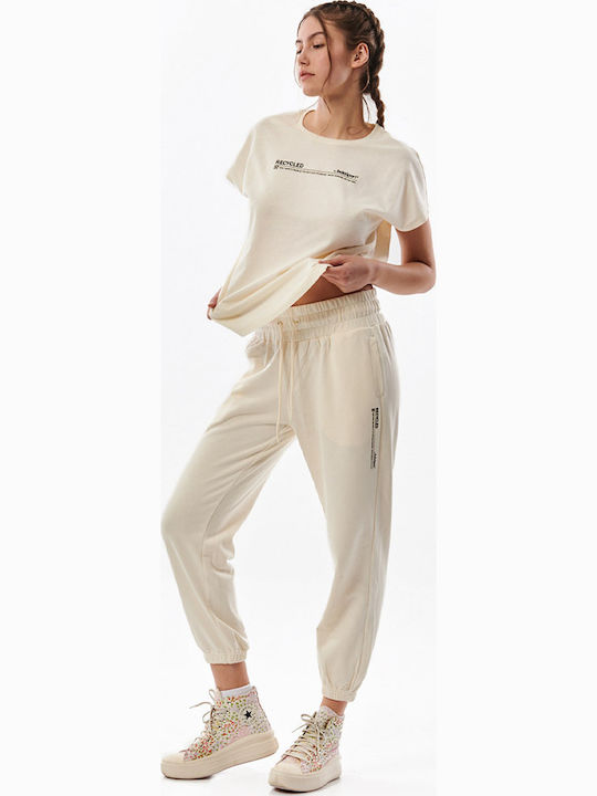 021329 Pantaloni de Trening cu elastic CREAM