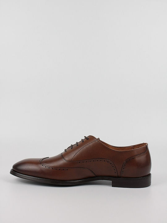 Versace Men's Leather Oxfords Tabac Brown