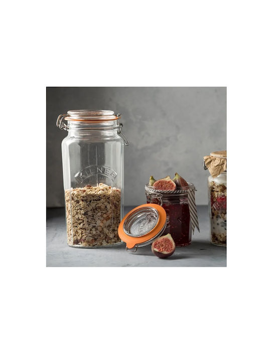 KIlner Kilner Vase General Use with Airtight Lid Glass Transparent 1800ml