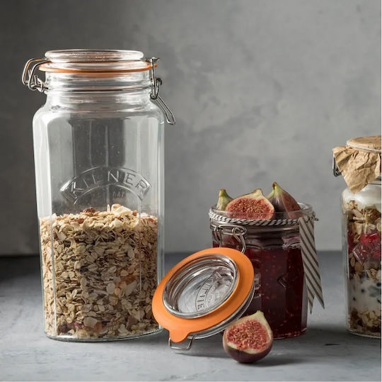 KIlner Kilner Βάζο Γενικής Χρήσης με Αεροστεγές Καπάκι Γυάλινο Διάφανο 1800ml