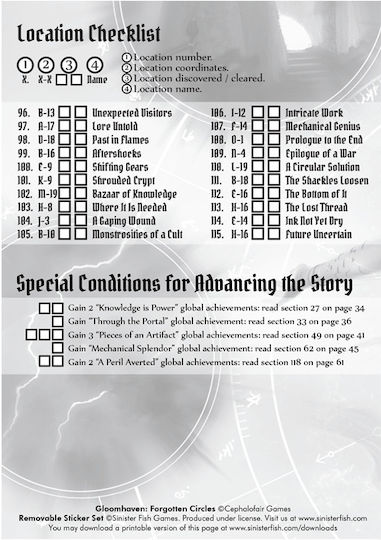 Game Expansion Gloomhaven: Forgotten Circles - Removable Sticker Set (Exp) (EN) Cephalofair