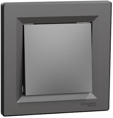 Schneider Electric Asfora Recessed Electrical Lighting Wall Switch no Frame Basic Anthracite EPH0100171