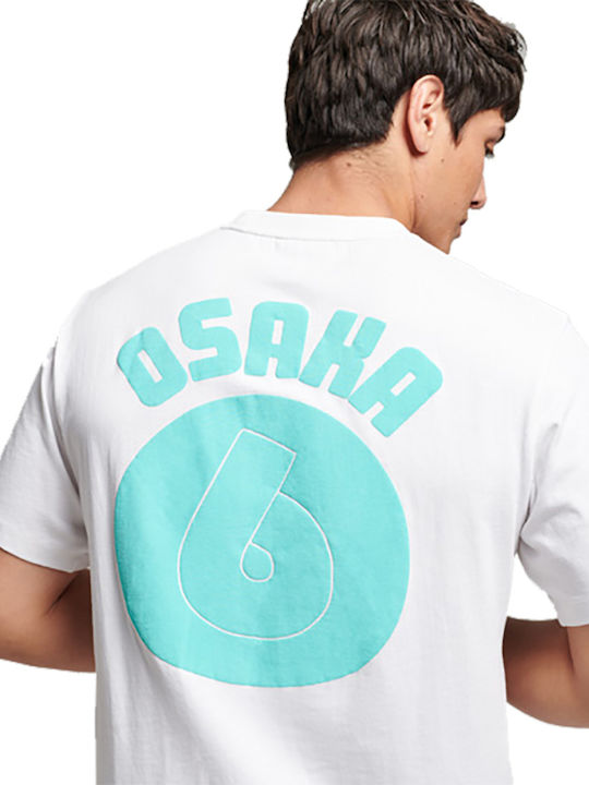 Superdry Code Osaka Ανδρικό T-shirt Λευκό με Στάμπα