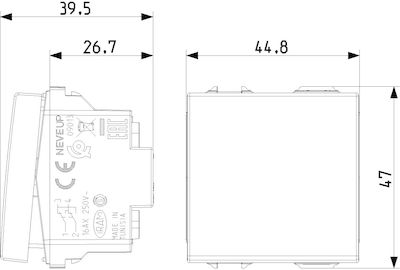 Vimar Recessed Electrical Lighting Wall Switch no Frame Basic Medium Aller Retour White 09013.2