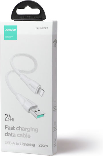 Joyroom Braided USB-C to Lightning Cable White 0.25m