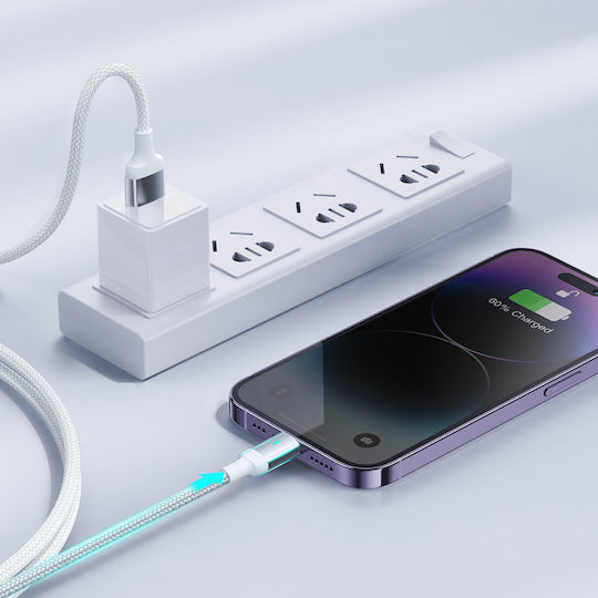 Joyroom S-UL012A10 Braided USB-A to Lightning Cable Λευκό 3m