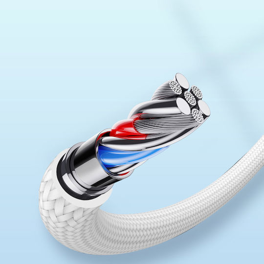 Joyroom S-CL020A10 Geflochten USB-C zu Lightning Kabel 20W Weiß 1.2m