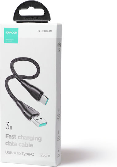 Joyroom S-CL020A11 Braided USB-C to Lightning Cable 20W Μαύρο 0.25m