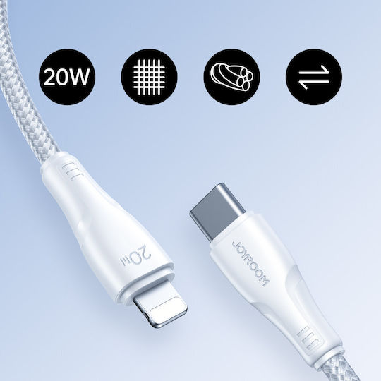 Joyroom S-CL020A11 Braided USB-C to Lightning Cable 20W Λευκό 1.2m