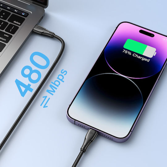Joyroom S-CL020A11 Braided USB-C to Lightning Cable 20W Μαύρο 3m