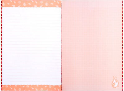 Santoro Fire In My Heart Notebook Block Ruled Pink