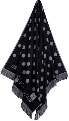 Greenwich Polo Club 3735 Beach Towel Pareo Black with Fringes 180x90cm.