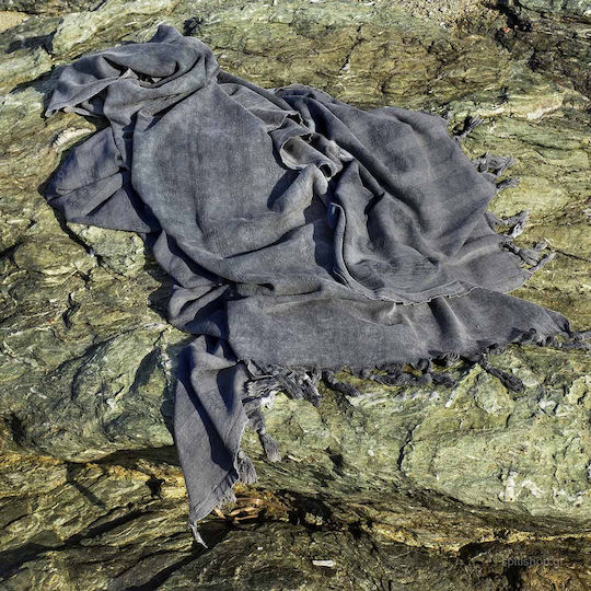 Nima Argos Cotton Pareo Black with Fringes 150x95cm