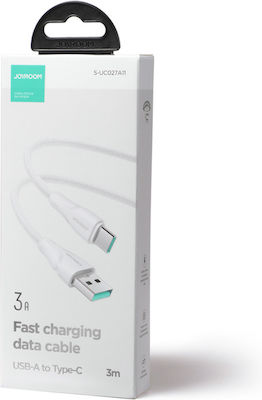 Joyroom S-UC027A9 Braided USB 2.0 Cable USB-C male - USB-A male White 3m