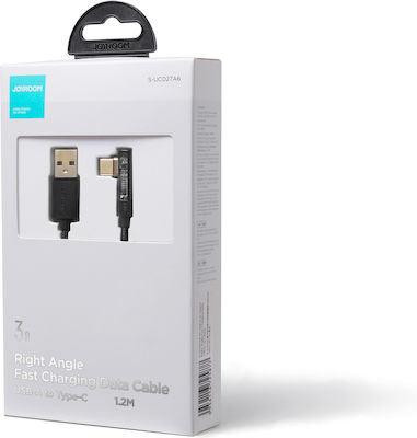Joyroom S-UC027A6 Angle (90°) / Braided USB 2.0 Cable USB-C male - USB-A male Μαύρο 1.2m