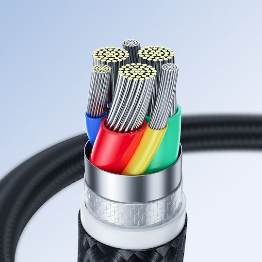 Joyroom S-UC027A9 Braided USB 2.0 Cable USB-C male - USB-A Black 0.25m